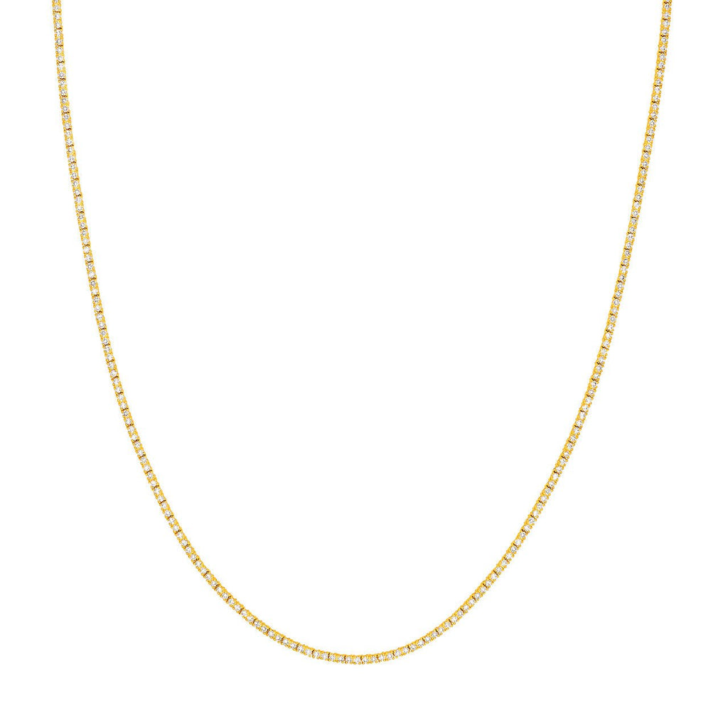 14K Gold 1.3MM Diamond Tennis Necklace