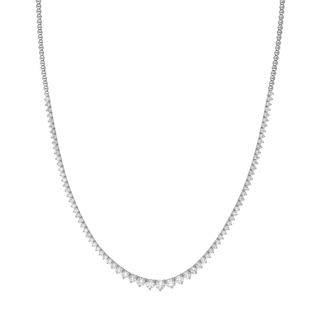 14K Gold 5.00 Carat Graduated Diamond Tennis Necklace