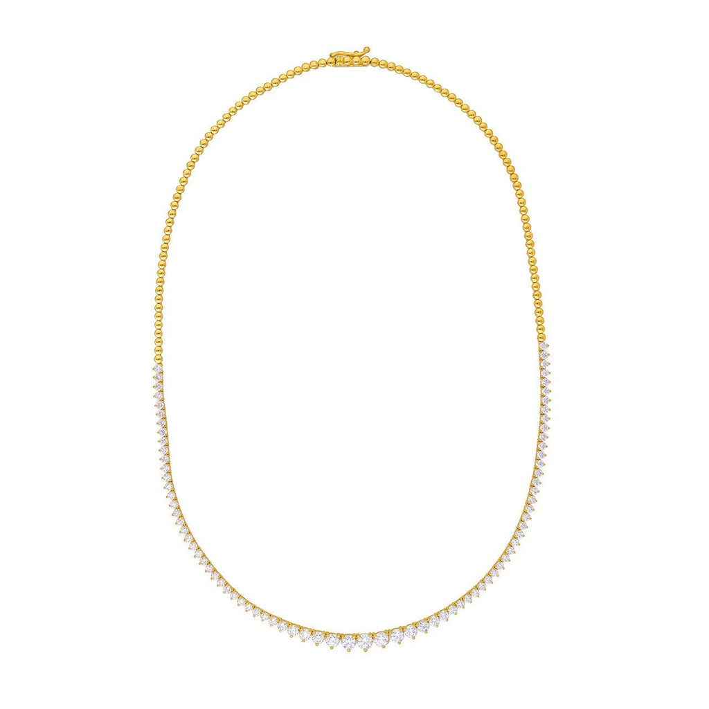 14K Gold 5.00 Carat Graduated Diamond Tennis Necklace