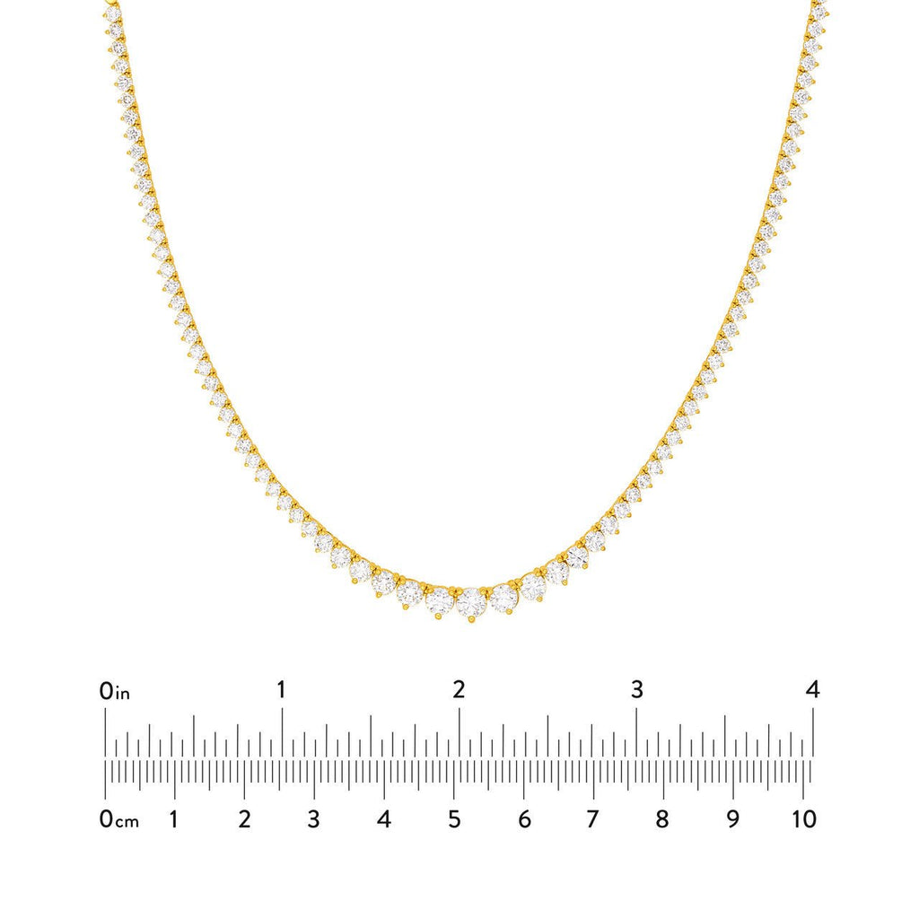 14K Gold 5.00 Carat Graduated Diamond Tennis Necklace