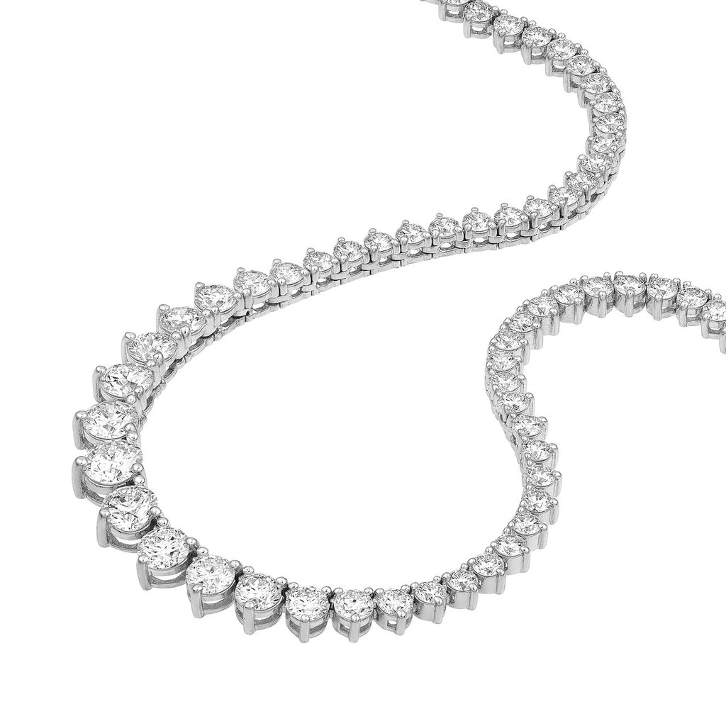 14K Gold 5.00 Carat Graduated Diamond Tennis Necklace