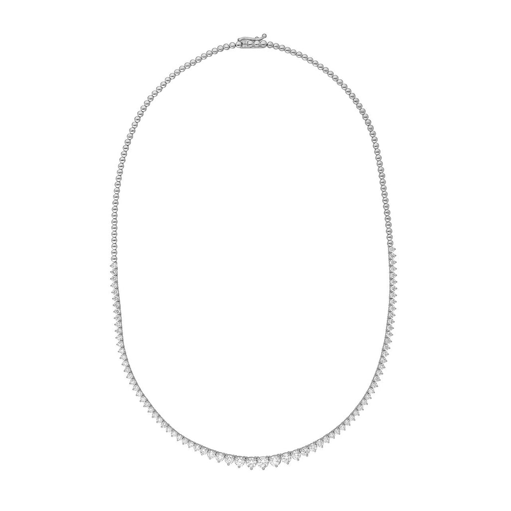 14K Gold 5.00 Carat Graduated Diamond Tennis Necklace