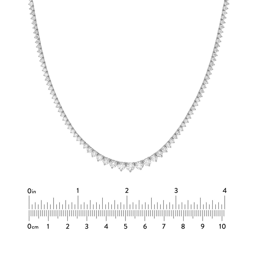14K Gold 5.00 Carat Graduated Diamond Tennis Necklace