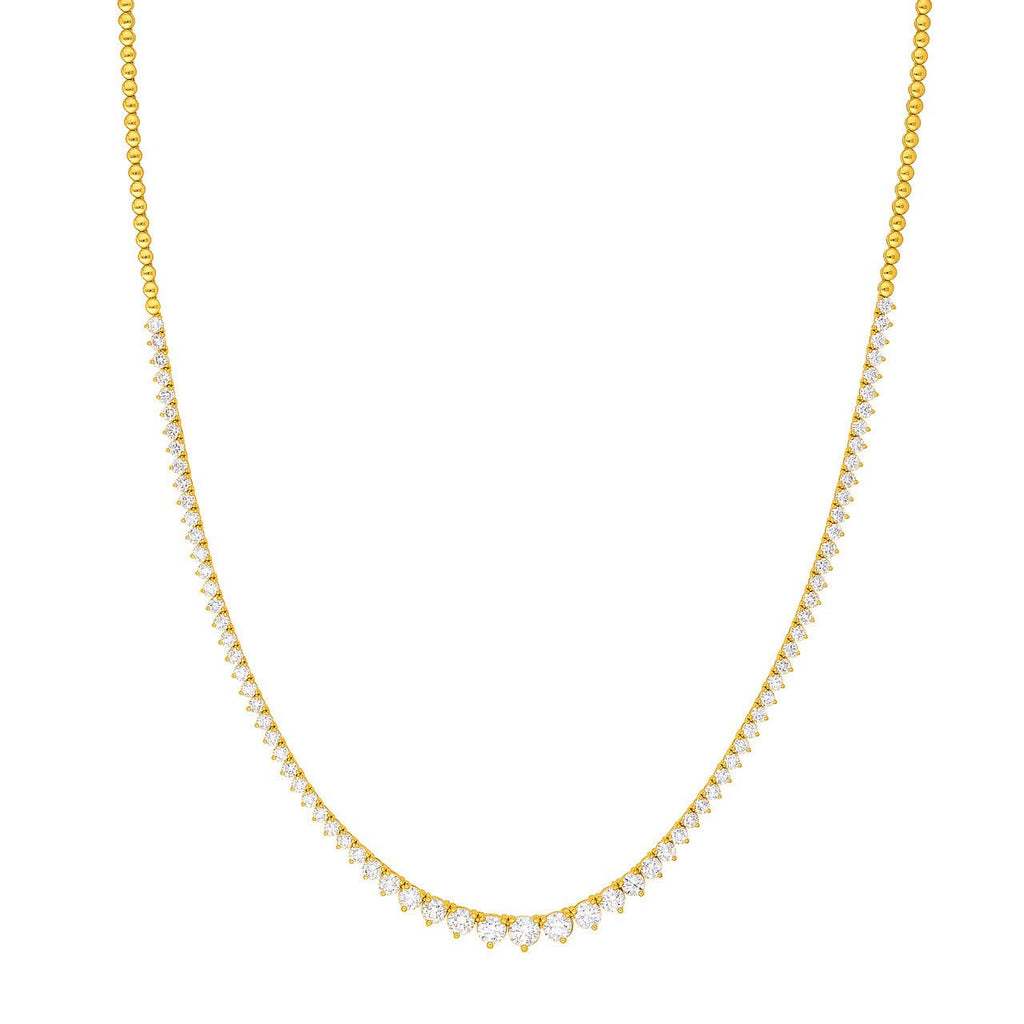 14K Gold 5.00 Carat Graduated Diamond Tennis Necklace