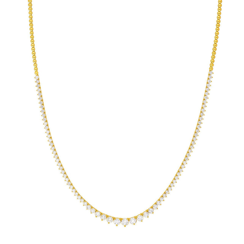 14K Gold 5.00 Carat Graduated Diamond Tennis Necklace