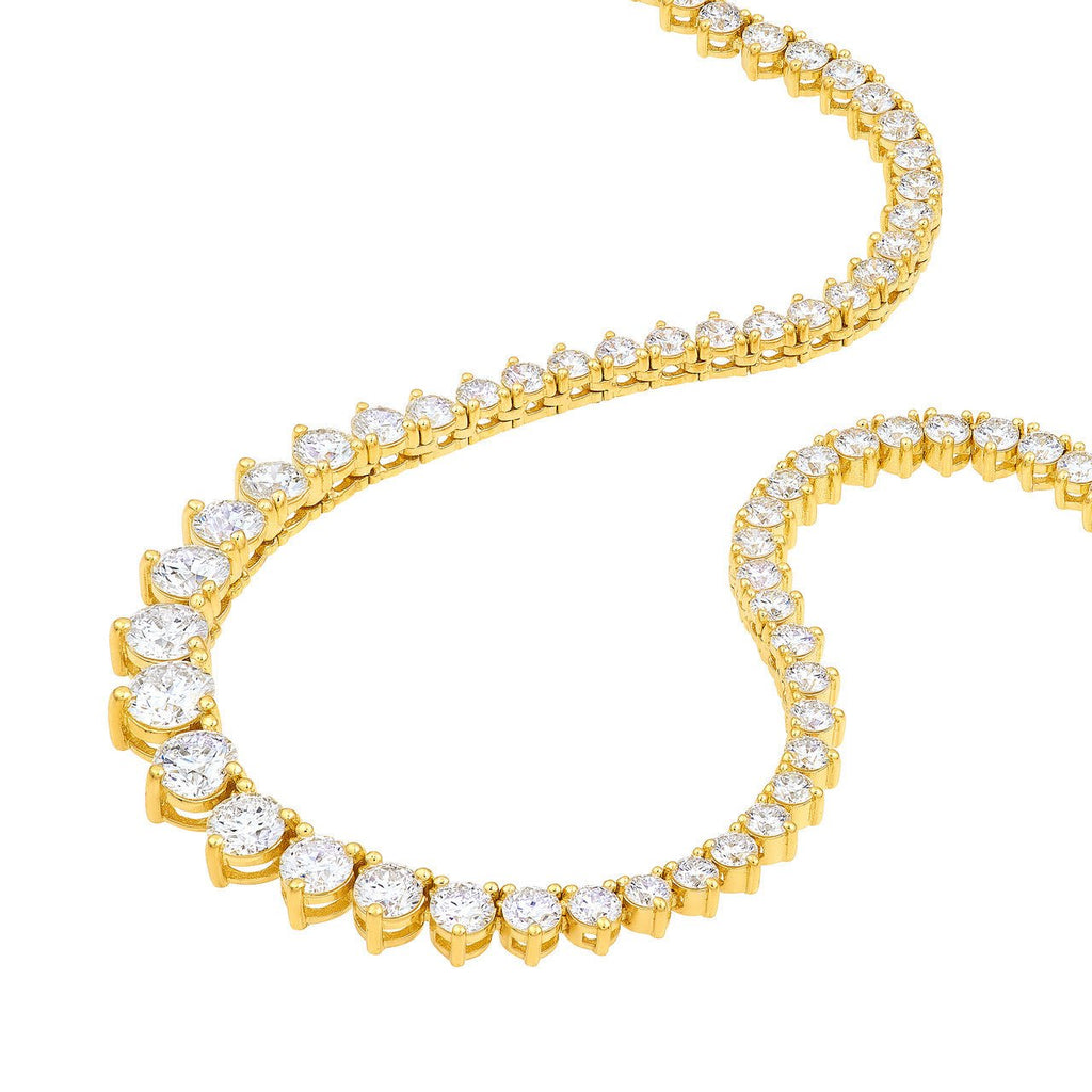 14K Gold 5.00 Carat Graduated Diamond Tennis Necklace