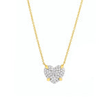 14K Two-Tone Gold Diamond Pavé Heart Pendant Necklace