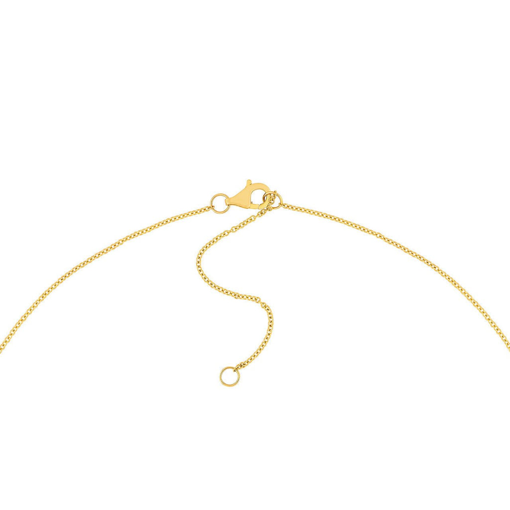 14K Two-Tone Gold Diamond Pavé Hexagon Pendant Necklace