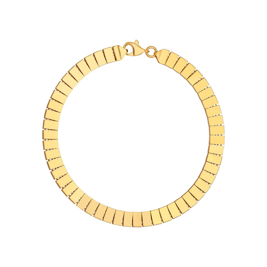 14K Gold Rectangular Link Bracelet