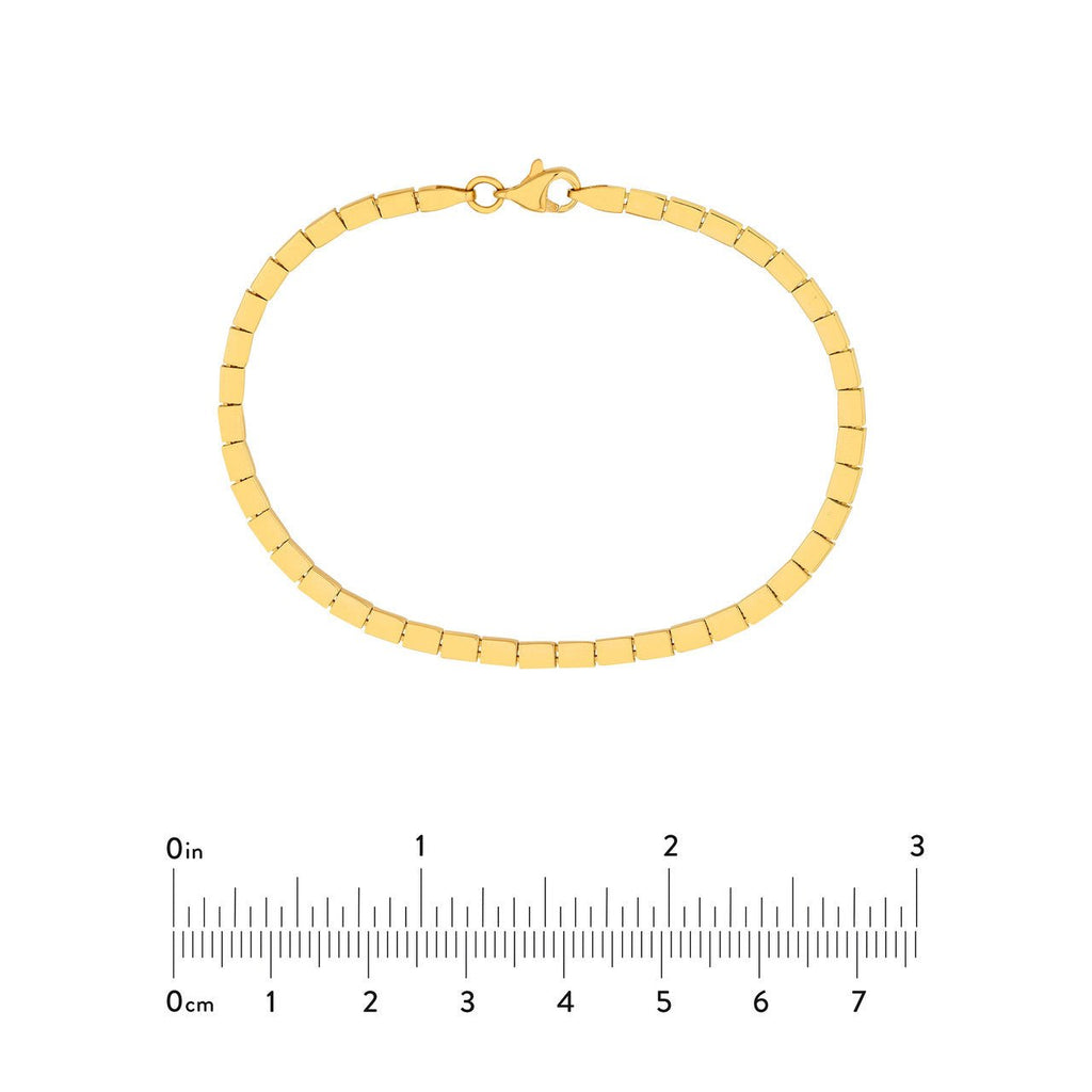 14K Gold Box Link Bracelet