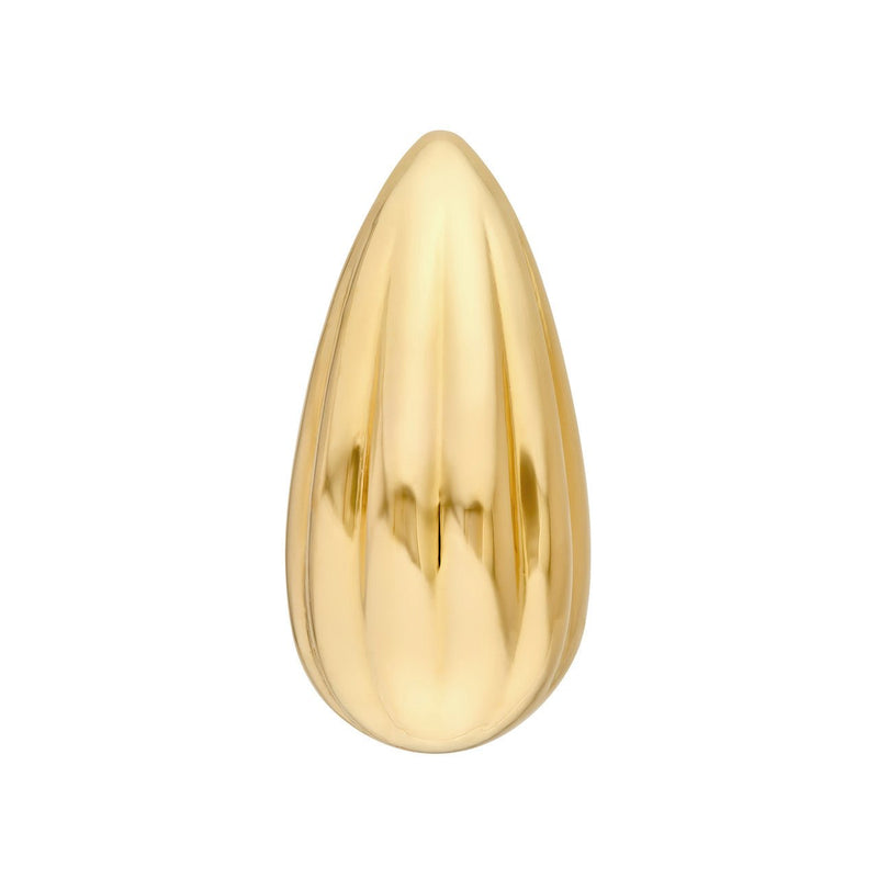 14K Gold Fluted Tear Drop Earrings