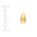 14K Gold Fluted Tear Drop Earrings