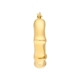 14K Gold Smooth Bamboo Hoop Earrings