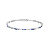 14K Gold 2.00 Carat Diamond and Sapphire Tennis Bracelet