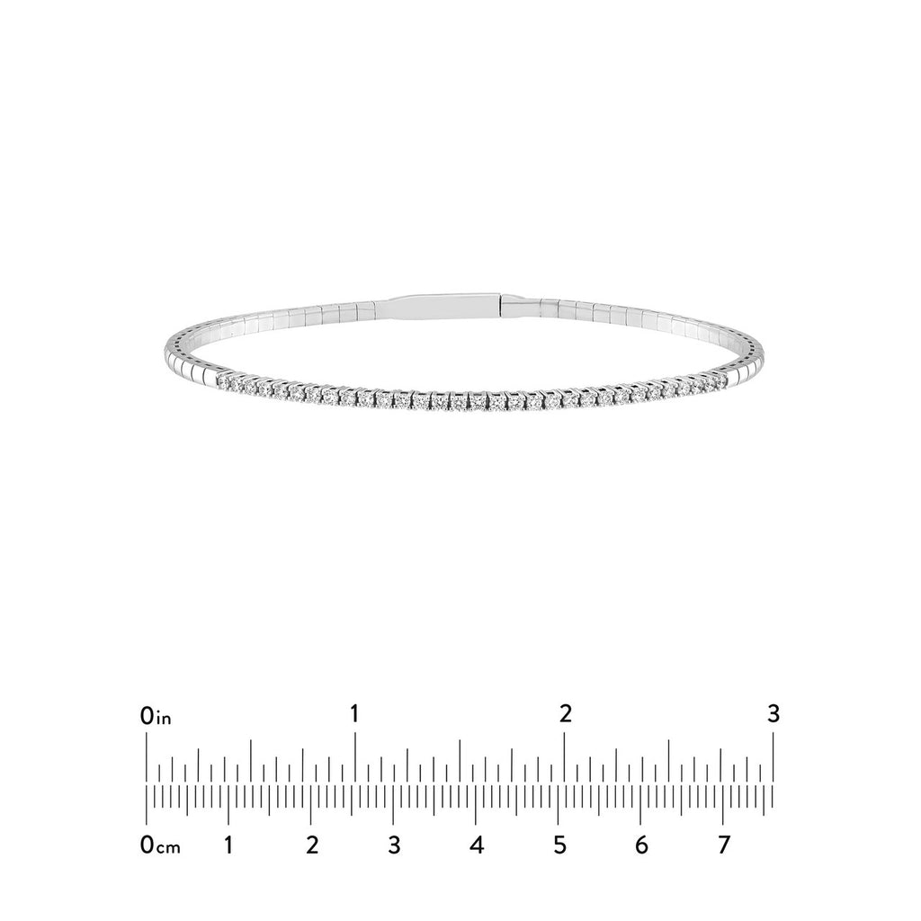 14K Gold 0.60 Carat Diamond Flexible Square Bangle