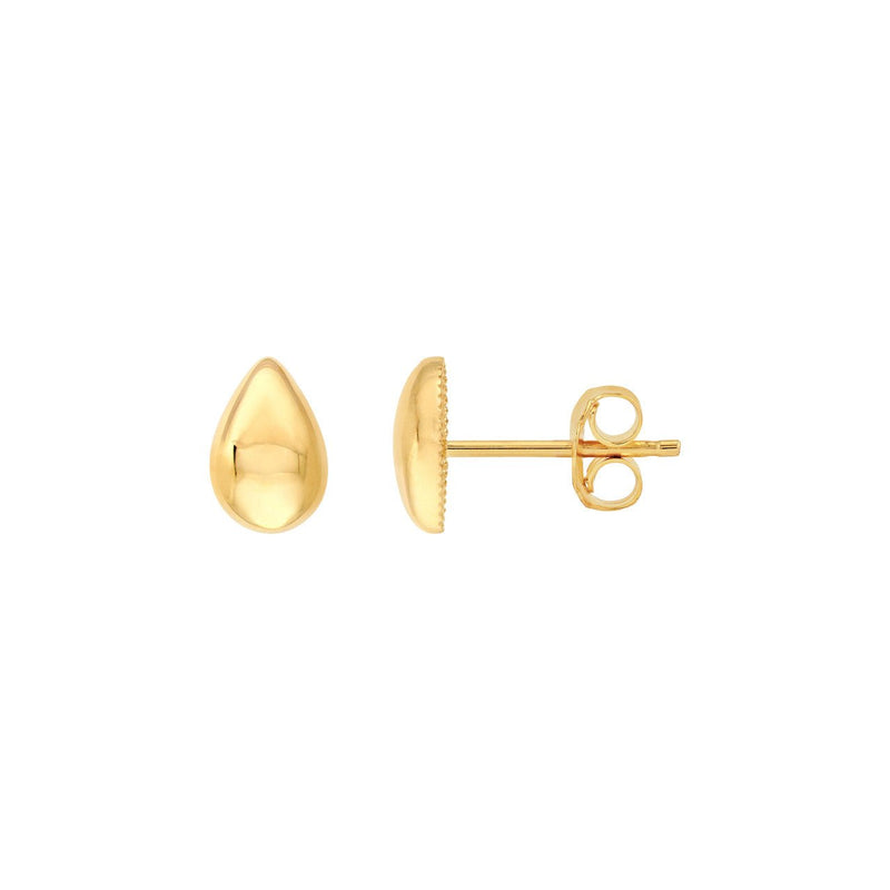 14K Gold Pear Drop Stud Earrings