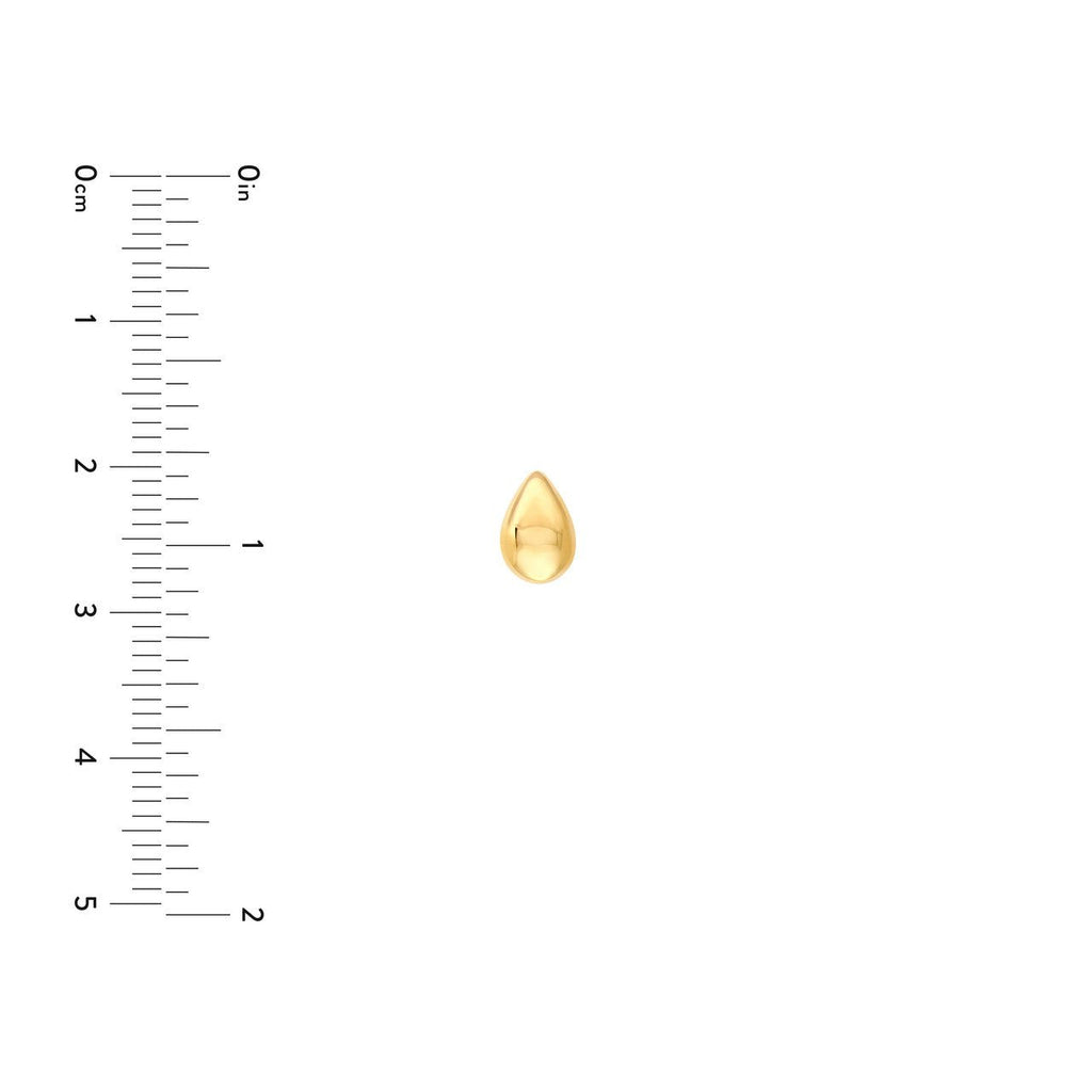 14K Gold Pear Drop Stud Earrings