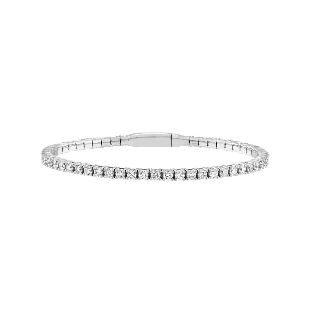 14K Gold 3.80 Carat Diamond Flexible Square Bangle