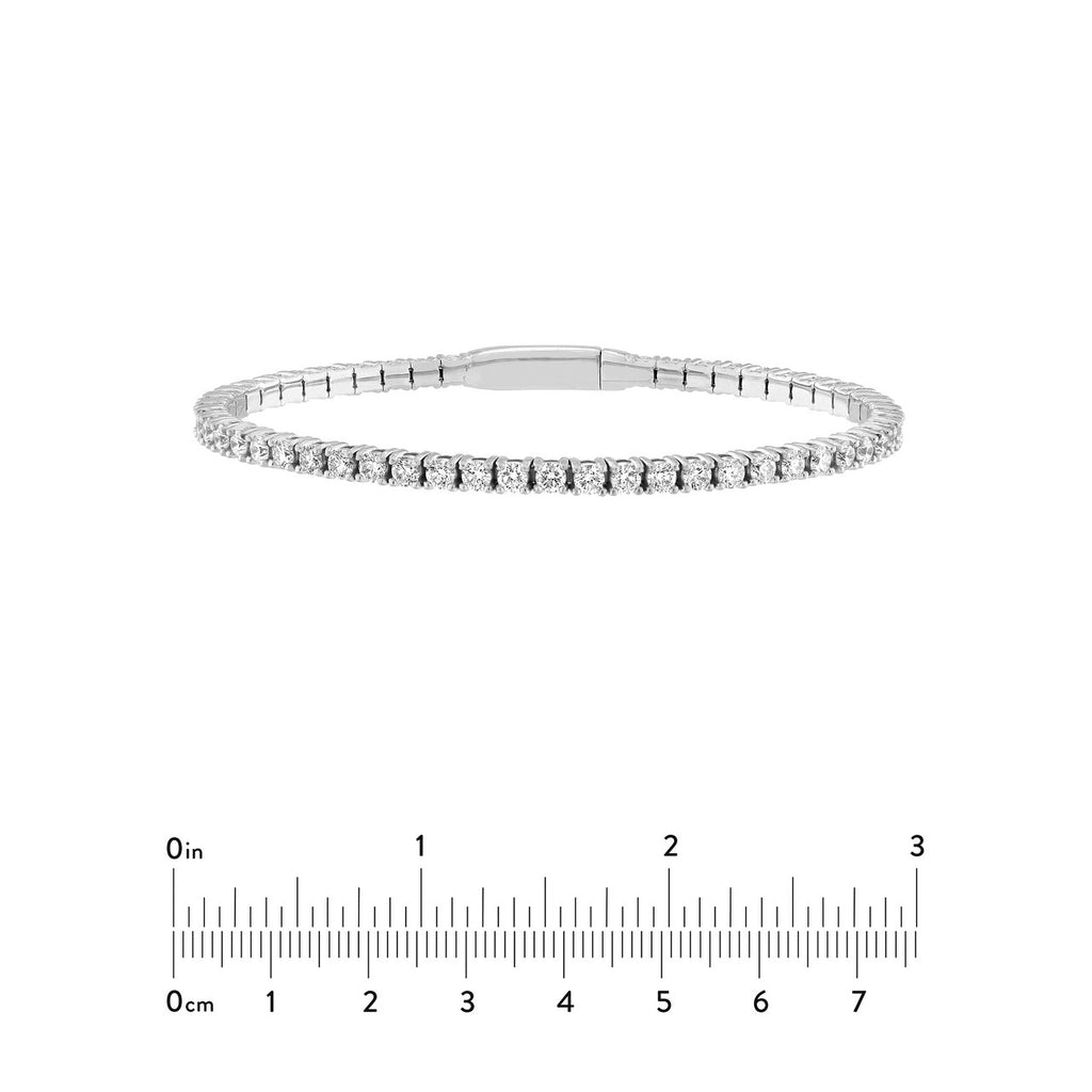 14K Gold 3.80 Carat Diamond Flexible Square Bangle