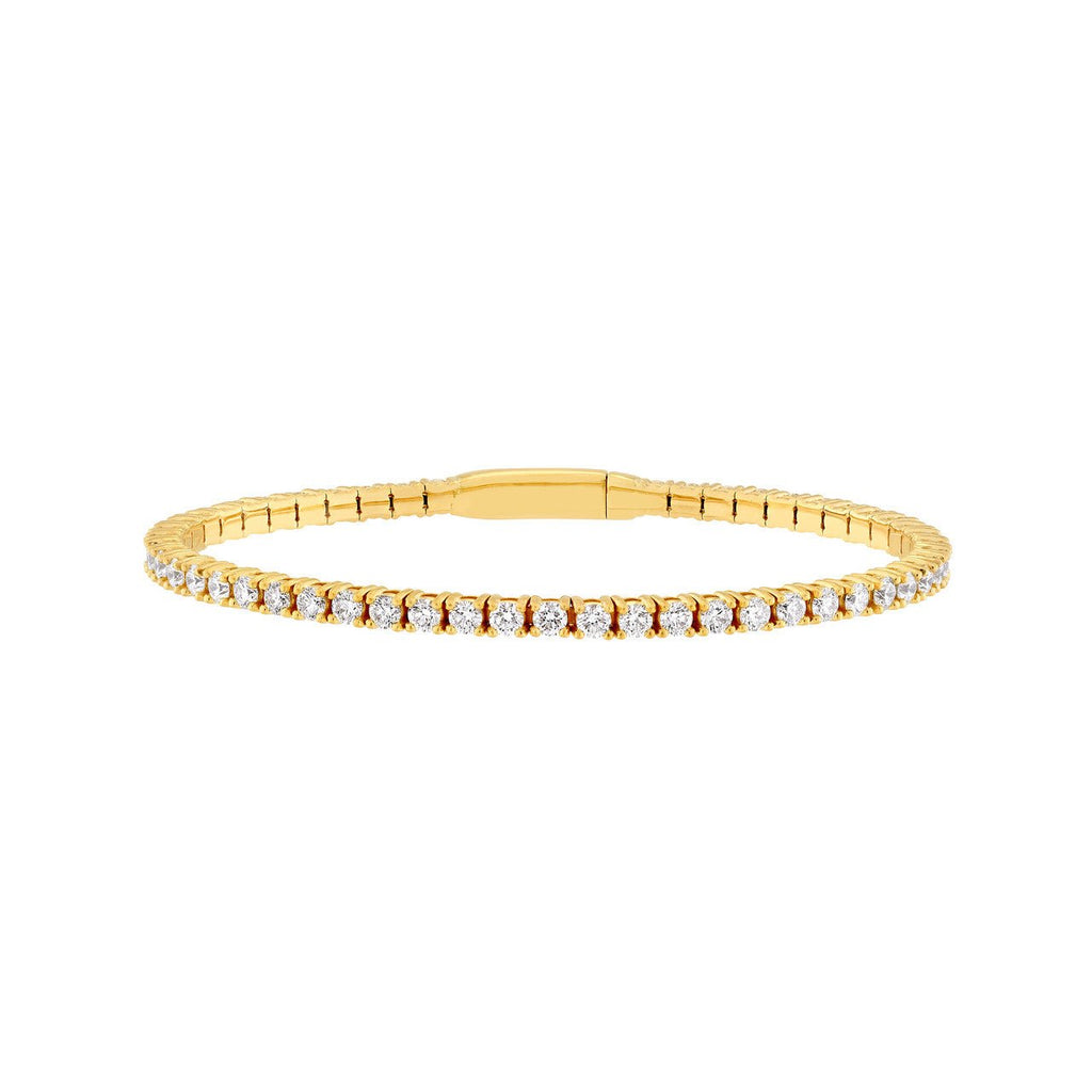 14K Gold 3.80 Carat Diamond Flexible Square Bangle