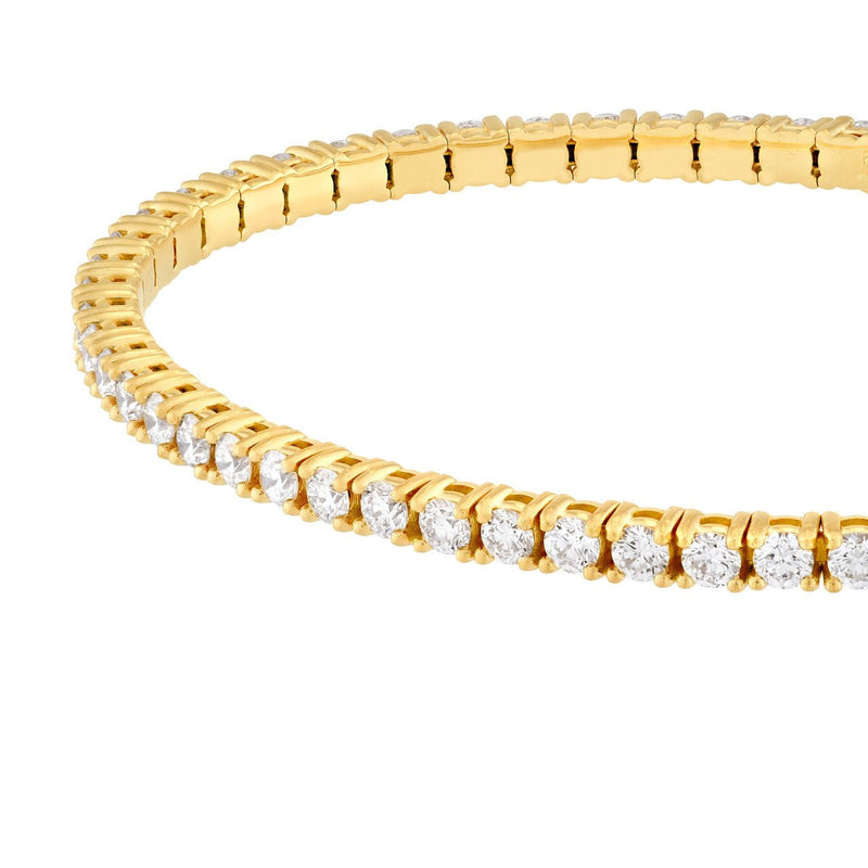 14K Gold 3.80 Carat Diamond Flexible Square Bangle