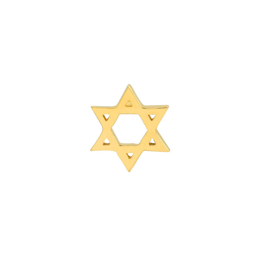 14K Gold Star of David Stud Earrings