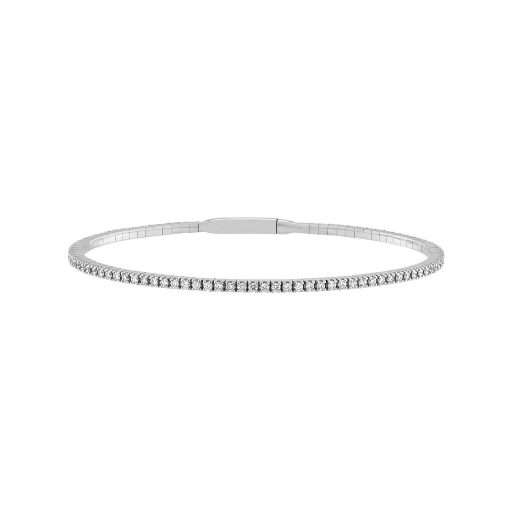 14K Gold 0.90 Carat Diamond Flexible Square Bangle
