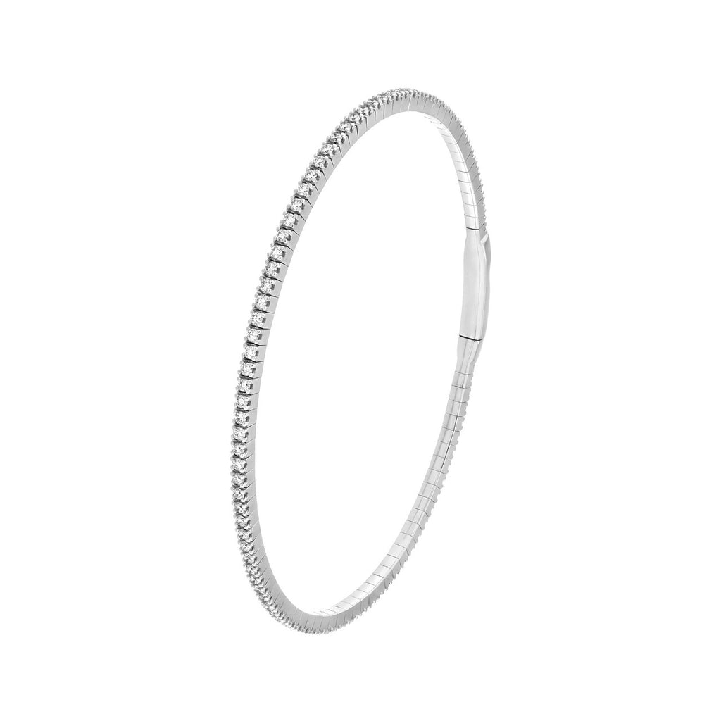 14K Gold 0.90 Carat Diamond Flexible Square Bangle