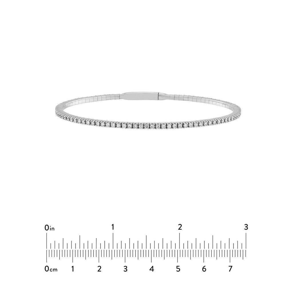 14K Gold 0.90 Carat Diamond Flexible Square Bangle