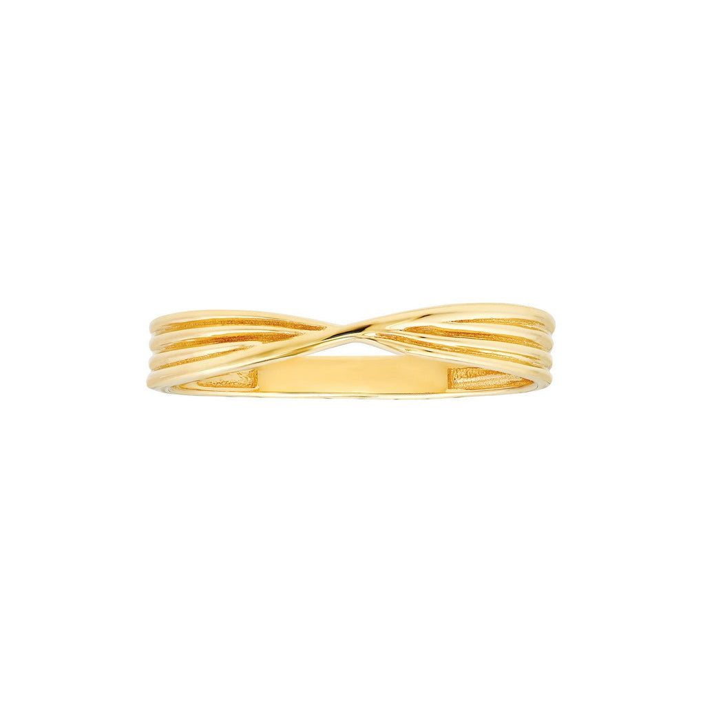 14K Gold Textured Pinched Band