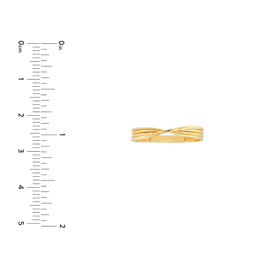 14K Gold Textured Pinched Band