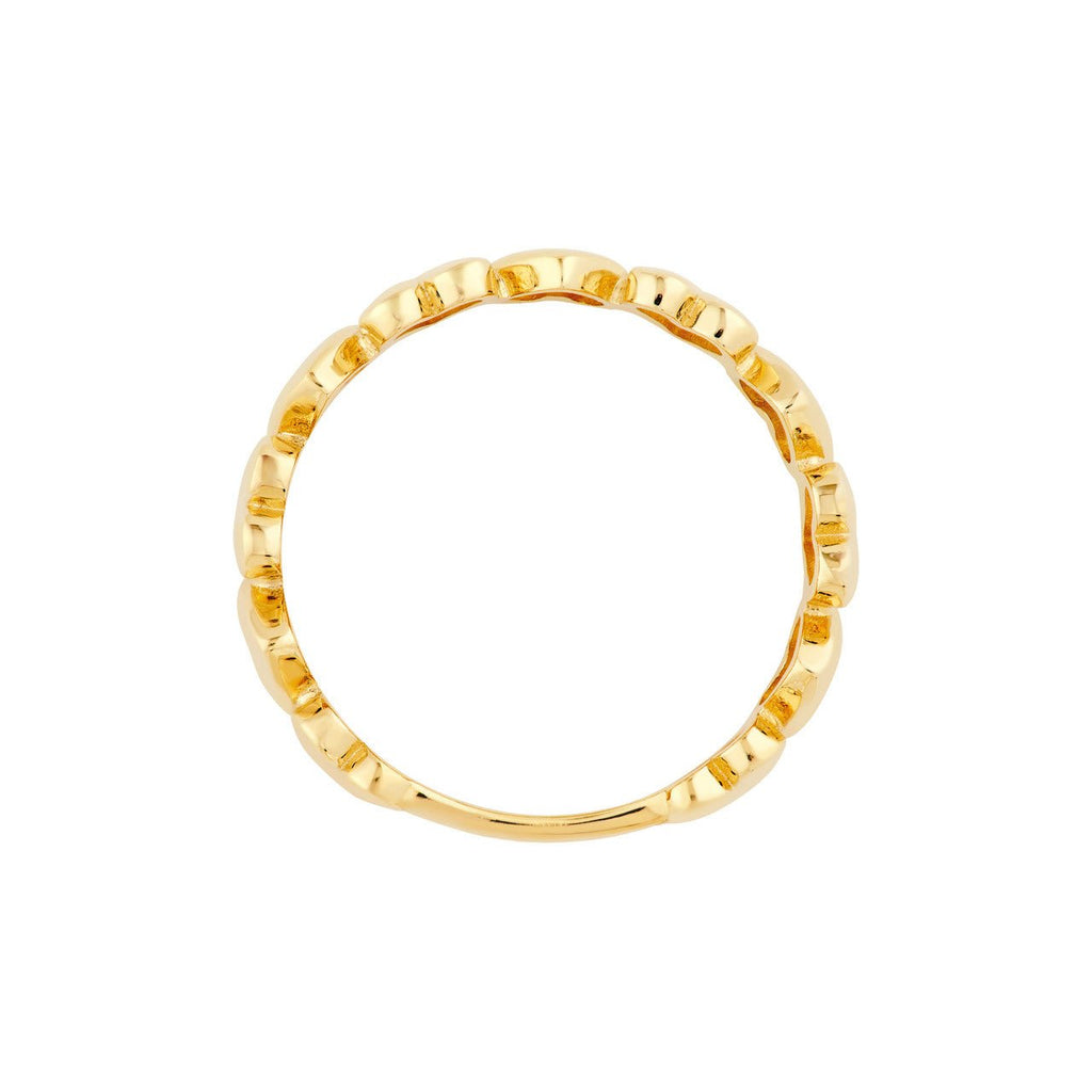 14K Gold Alternating Hearts 3/4 Band
