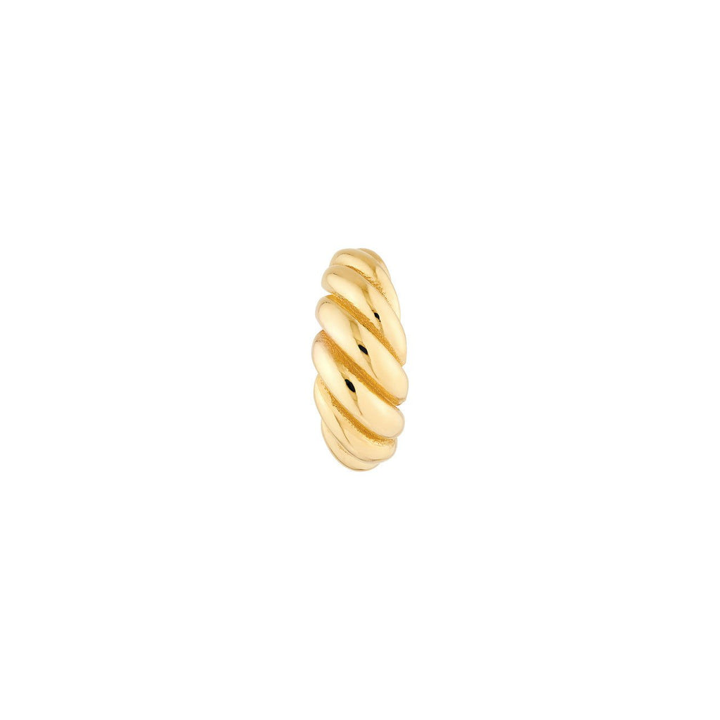 14K Gold Open Swirl Hoop Earrings