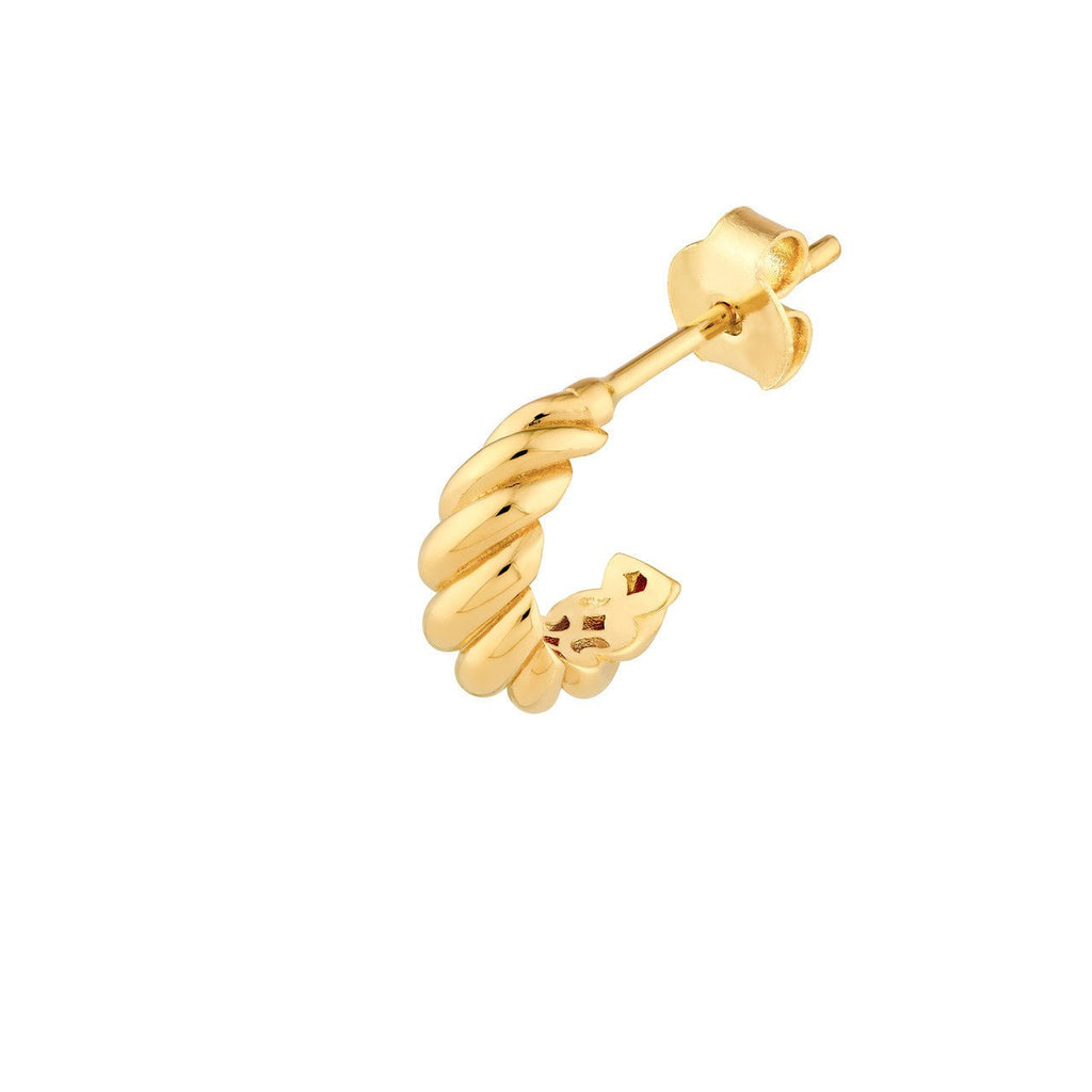 14K Gold Open Swirl Hoop Earrings