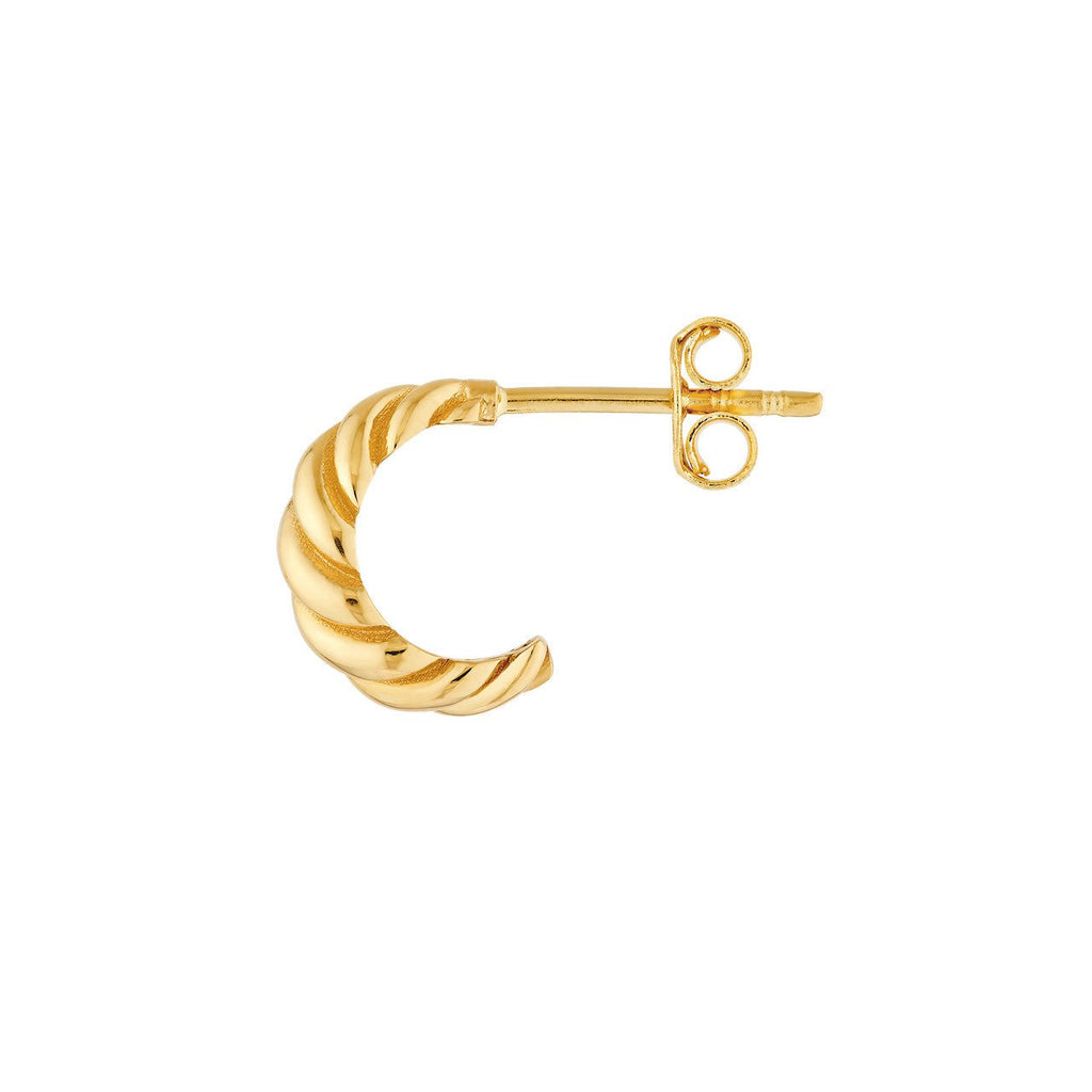 14K Gold Open Swirl Hoop Earrings