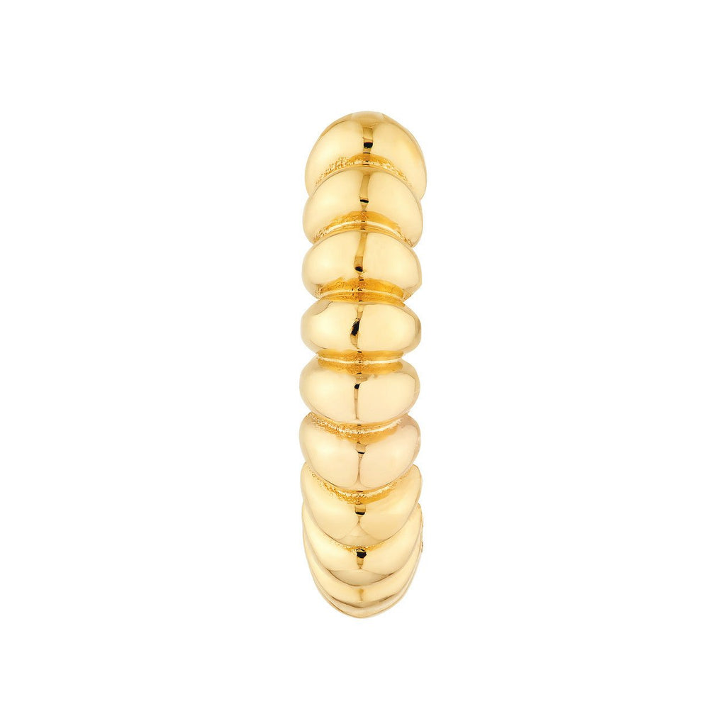14K Gold Round Rope Hoop Earrings