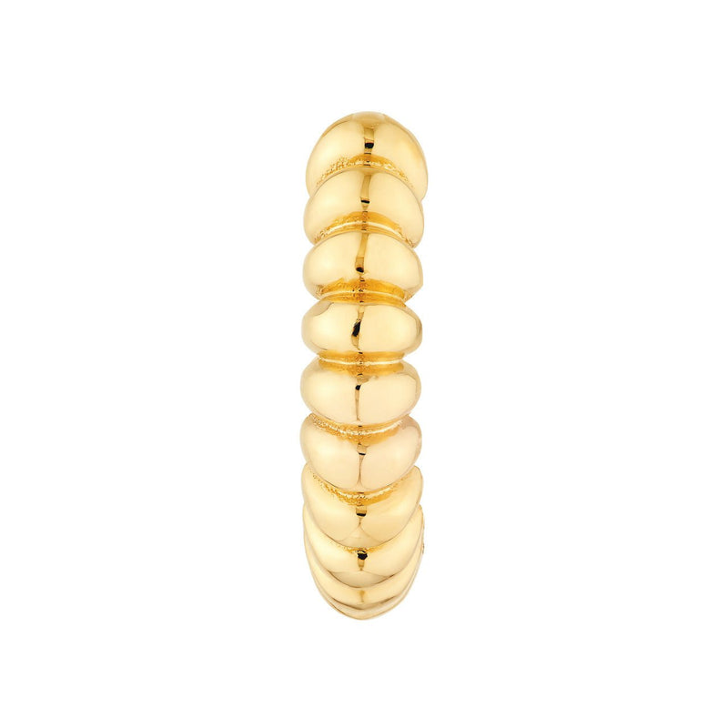 14K Gold Round Rope Hoop Earrings
