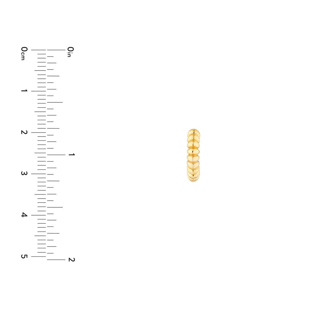 14K Gold Round Rope Hoop Earrings