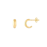 14K Gold Polished Open Hoop Earrings