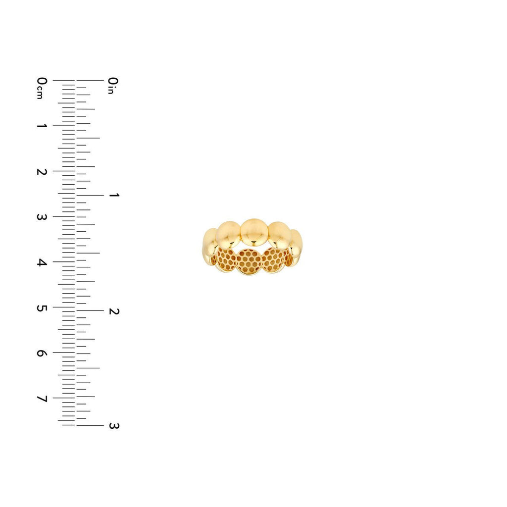 14K Gold Puffy Bead Band