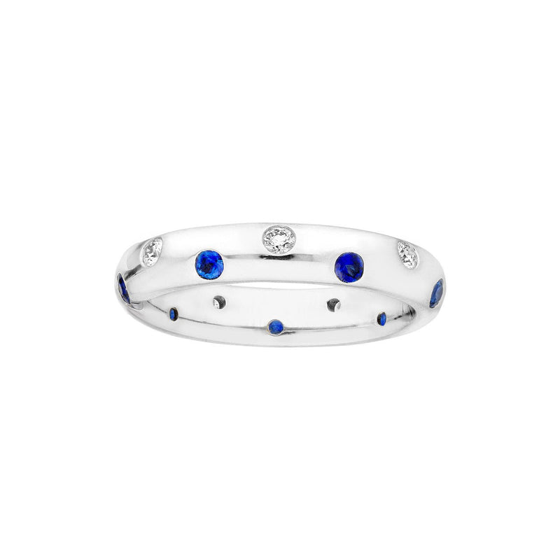14K Gold Staggered Sapphire and Diamond Ring