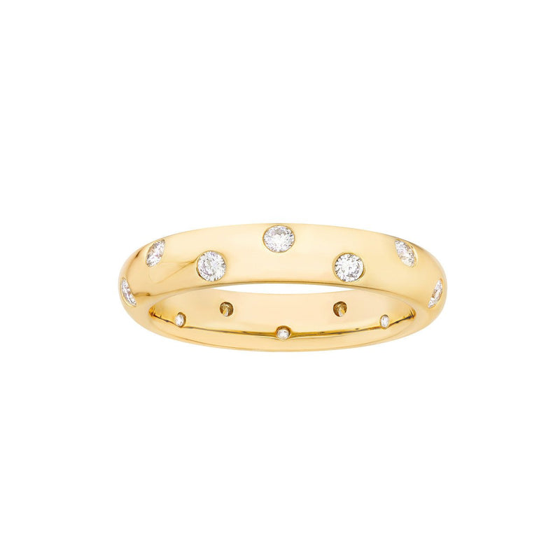 14K Gold Staggered Diamond Ring