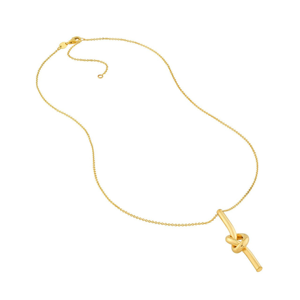 14K Gold Knot Pendant Necklace