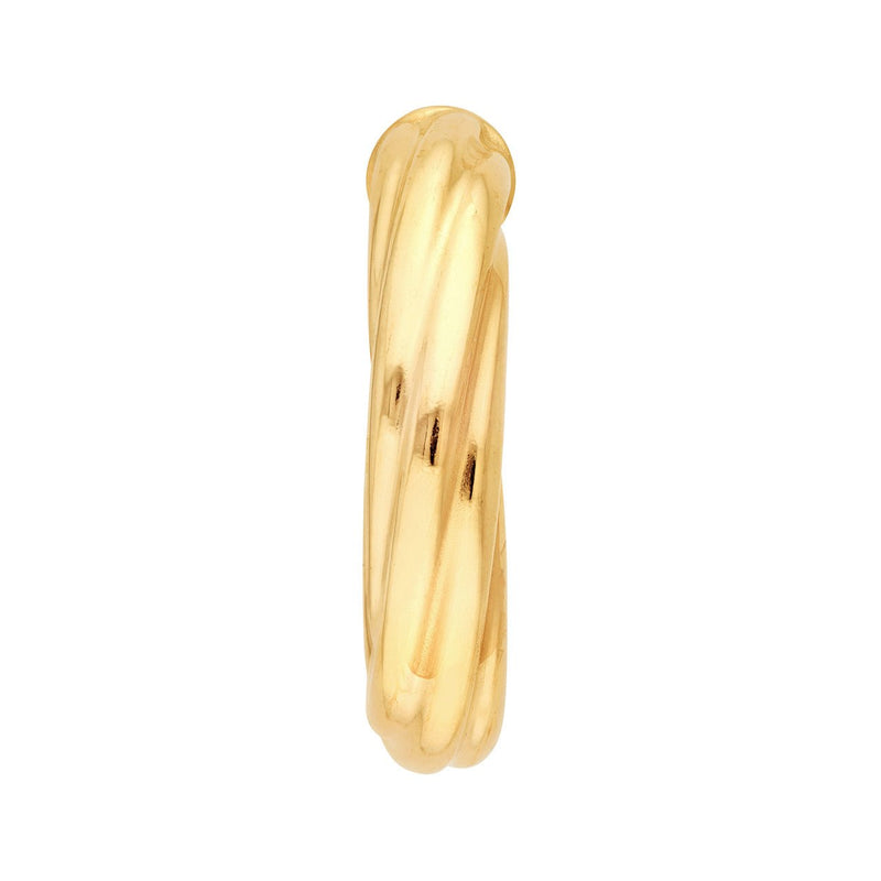 14K Gold Twisted 10MM Open Hoop Earrings