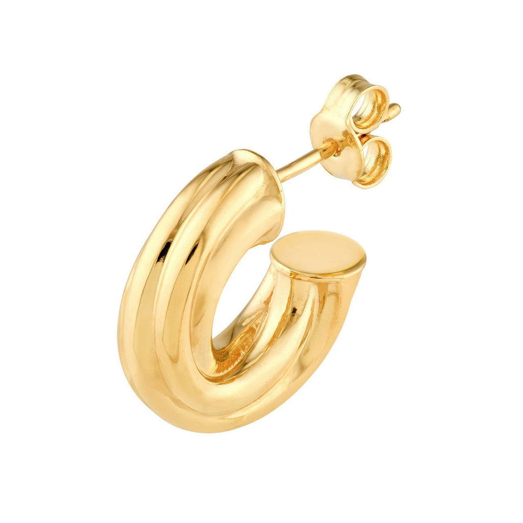 14K Gold Twisted 6MM Open Hoop Earrings