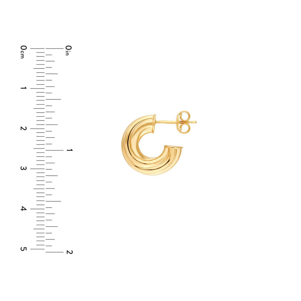 14K Gold Twisted 6MM Open Hoop Earrings