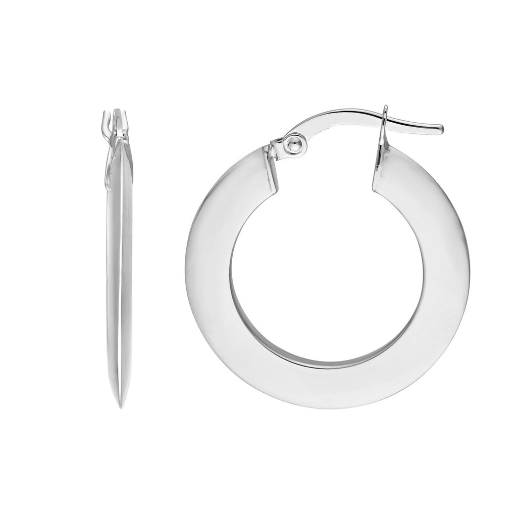 14K Gold Triangular Tube Hoop Earrings