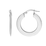 14K Gold Triangular Tube Hoop Earrings