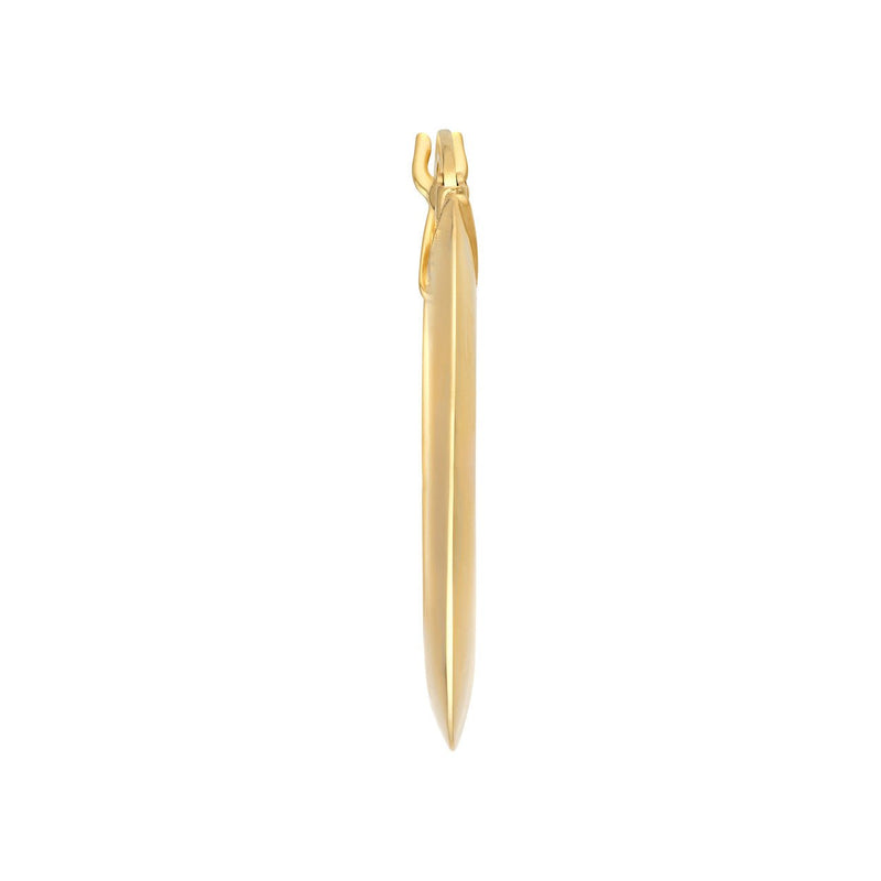 14K Gold Triangular Tube Hoop Earrings