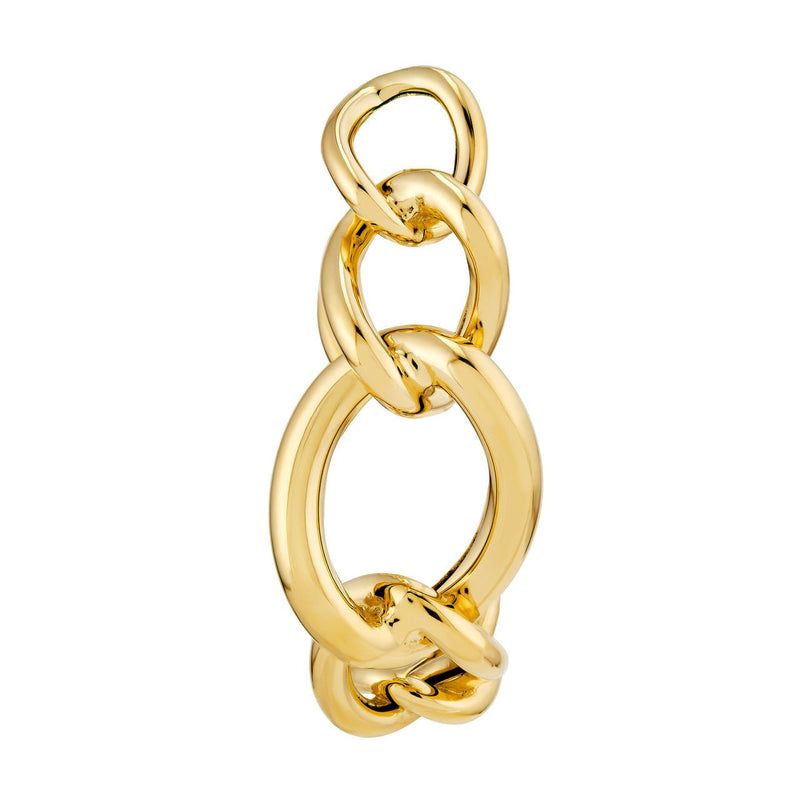 14K Gold Tube Link Hoop Earrings